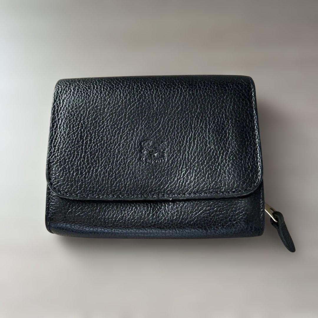 イルビゾンテ 財布 IL BISONTE 2つ折り　レザーウォレット 黒