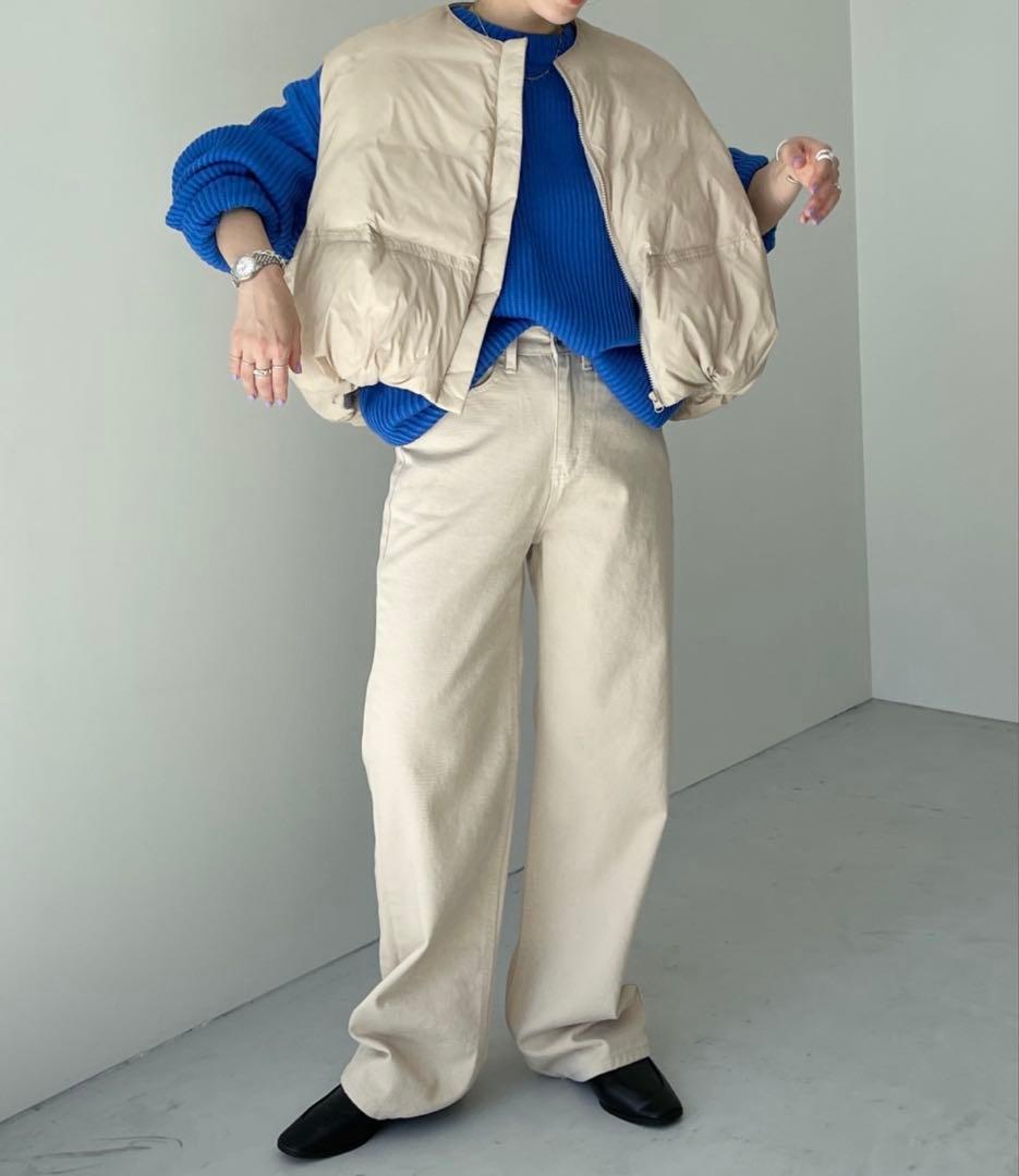 エッグショートダウンベスト ベージュ