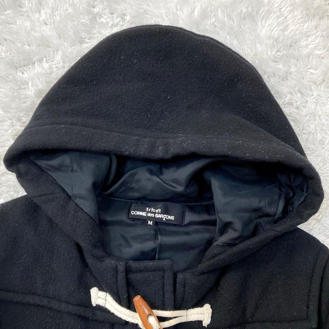 アンゴラ混 トリココムデギャルソン ダッフルコート 黒 レディース M