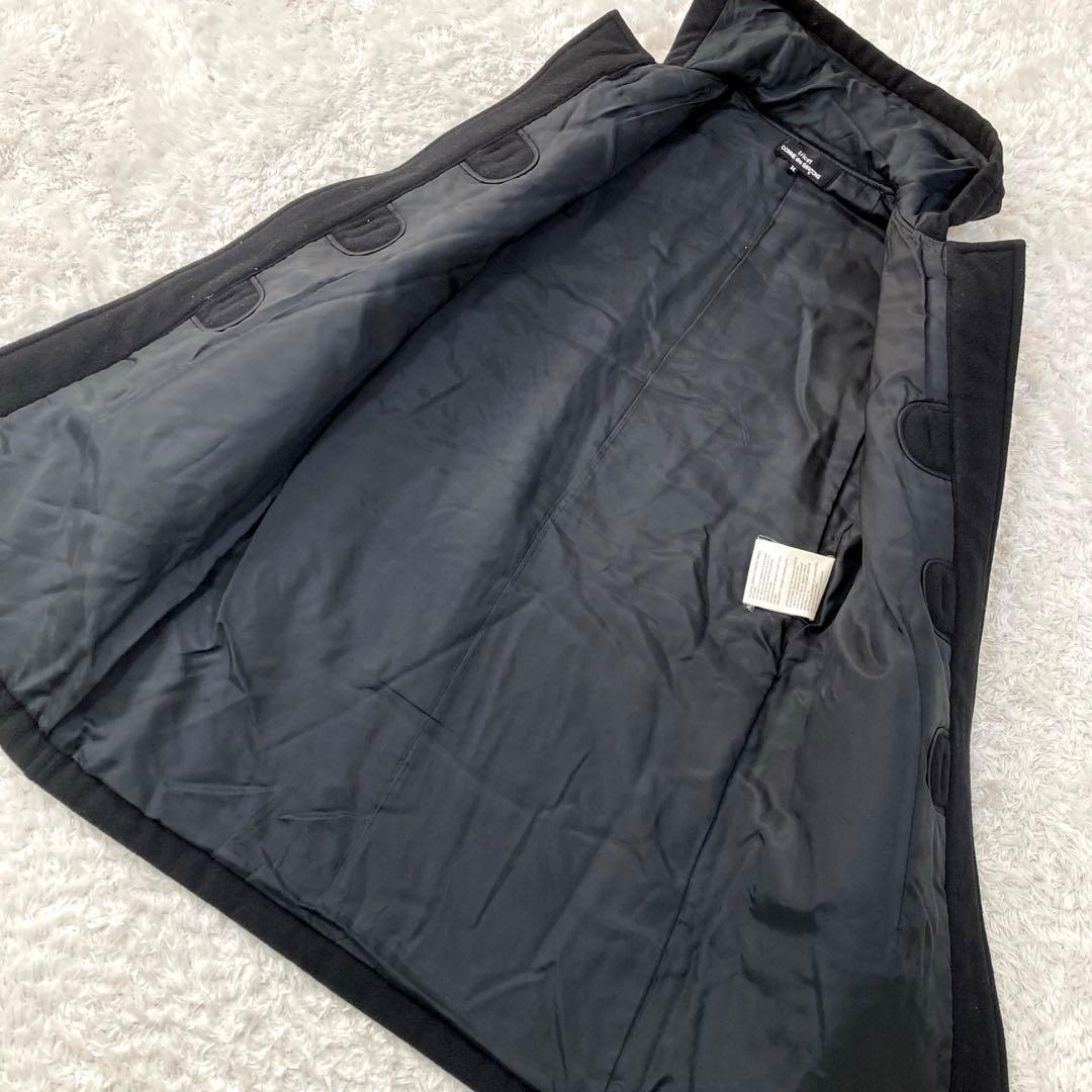 アンゴラ混 トリココムデギャルソン ダッフルコート 黒 レディース M