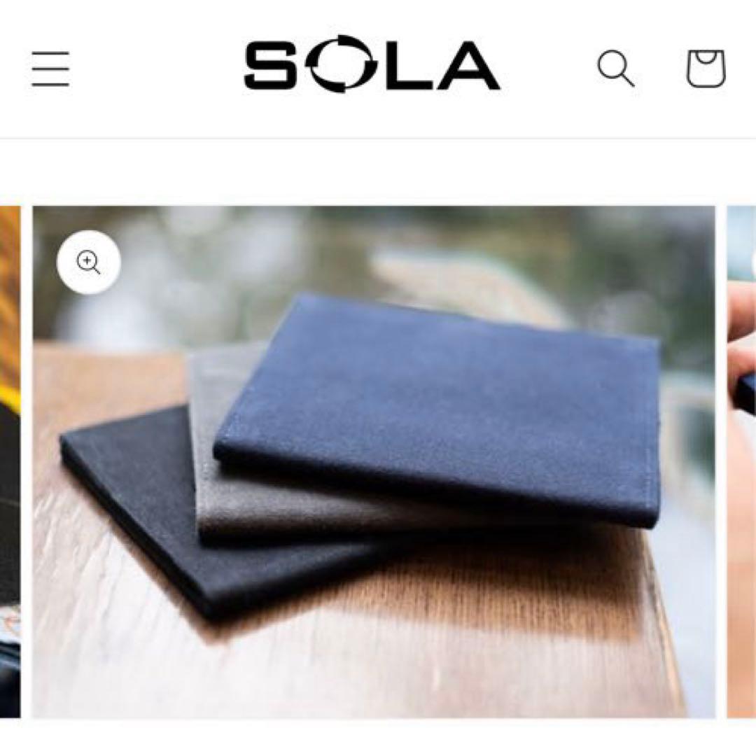 【新品未使用】日本製 SOLA Tenuis3 二つ折り財布/Black