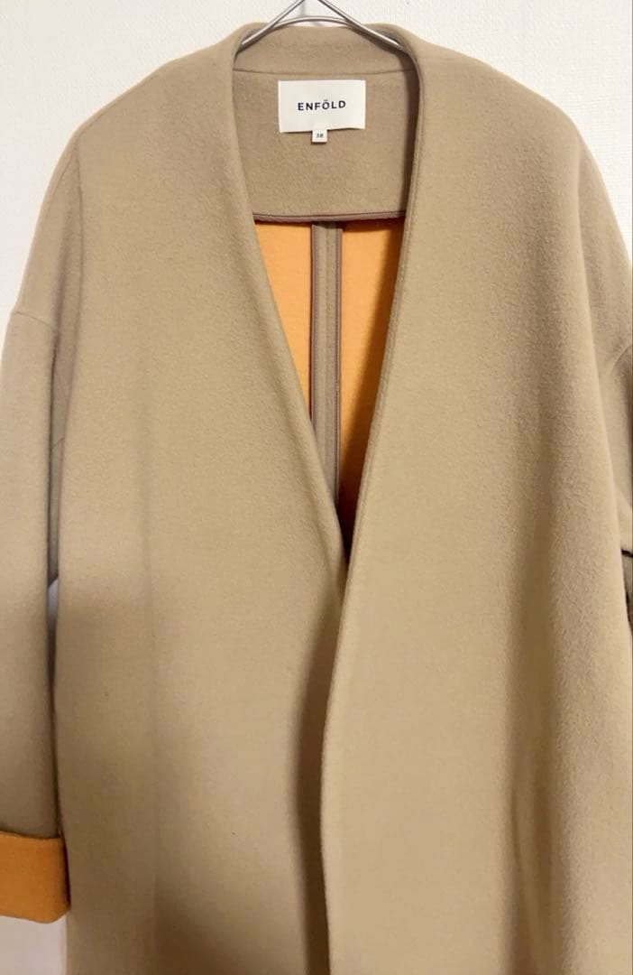人気❣️出品1/31まで　エンフォルド　ノーカラーコート　ダブルフェイス　38