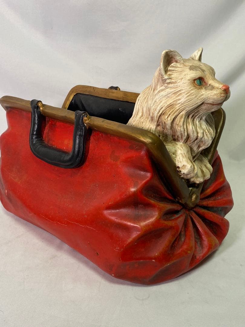 1666❣️ 猫　鞄　財布　オブジェ　輸入アンティーク