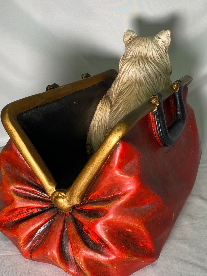 1666❣️ 猫　鞄　財布　オブジェ　輸入アンティーク