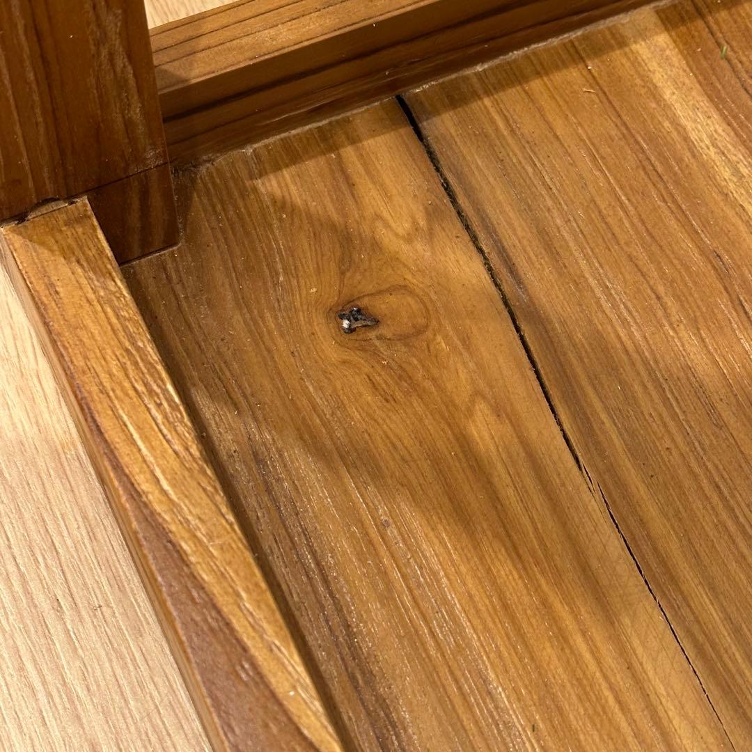 【訳あり】バリ島チーク無垢材ガラステーブル 正方形 通常44,000円がなんと！