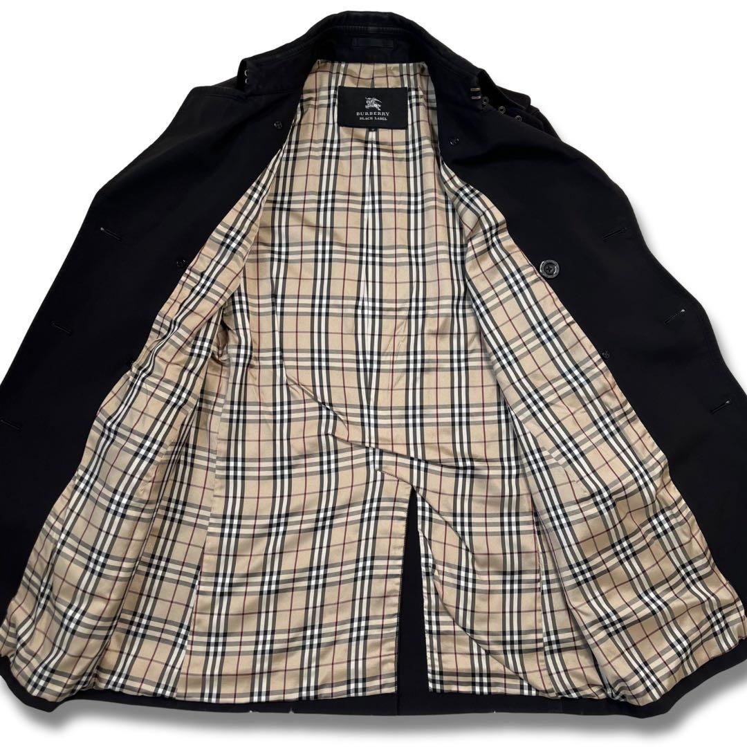 極美品✨バーバリーブラックレーベル トレンチコート ノバチェック ロング丈 ロゴ