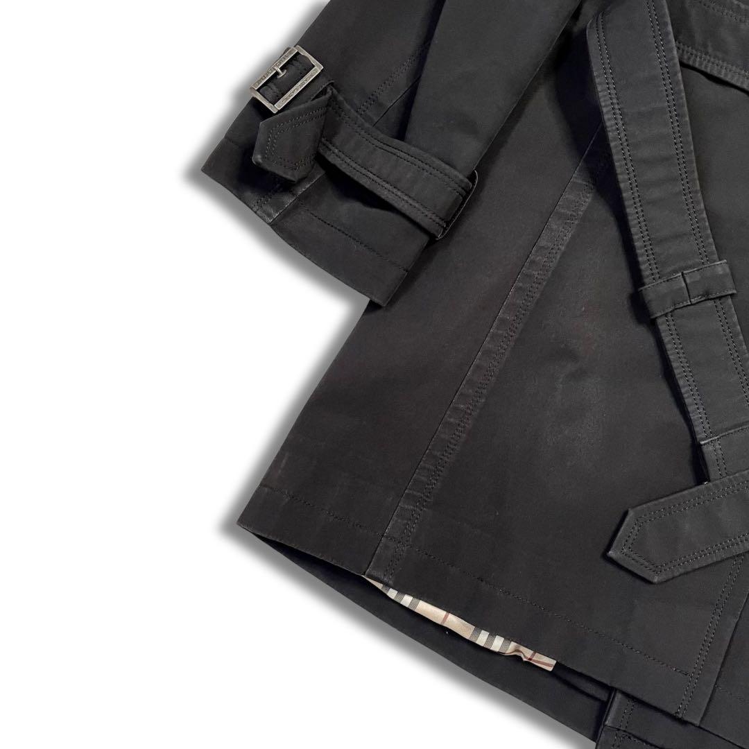 極美品✨バーバリーブラックレーベル トレンチコート ノバチェック ロング丈 ロゴ