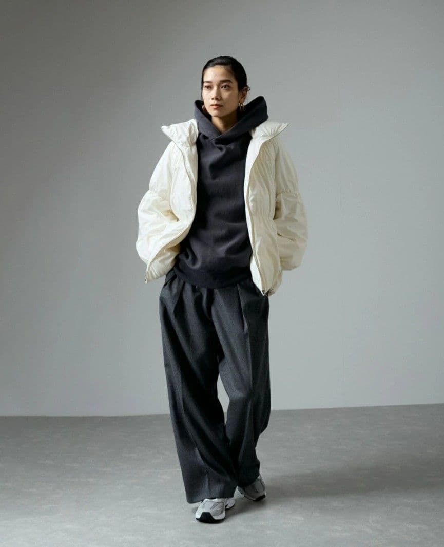 SALON adam et ropé テンダークロスミドル丈ダウン オフホワイト