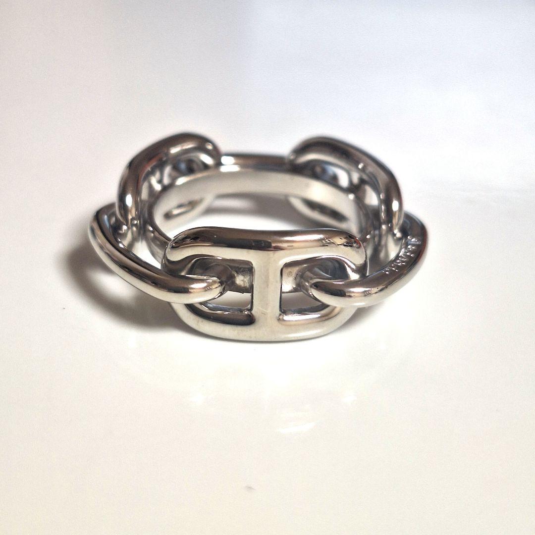 ス*ー様 HERMES ルカデ シェーヌダンクル スカーフリング シルバー