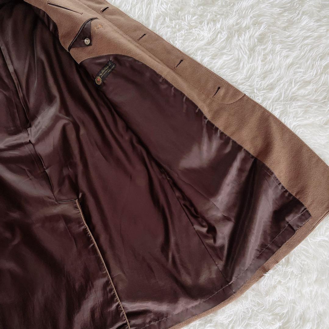 ロロピアーナ生地 カシミヤ100% ステンカラーコート ブラウンキャメル90A4