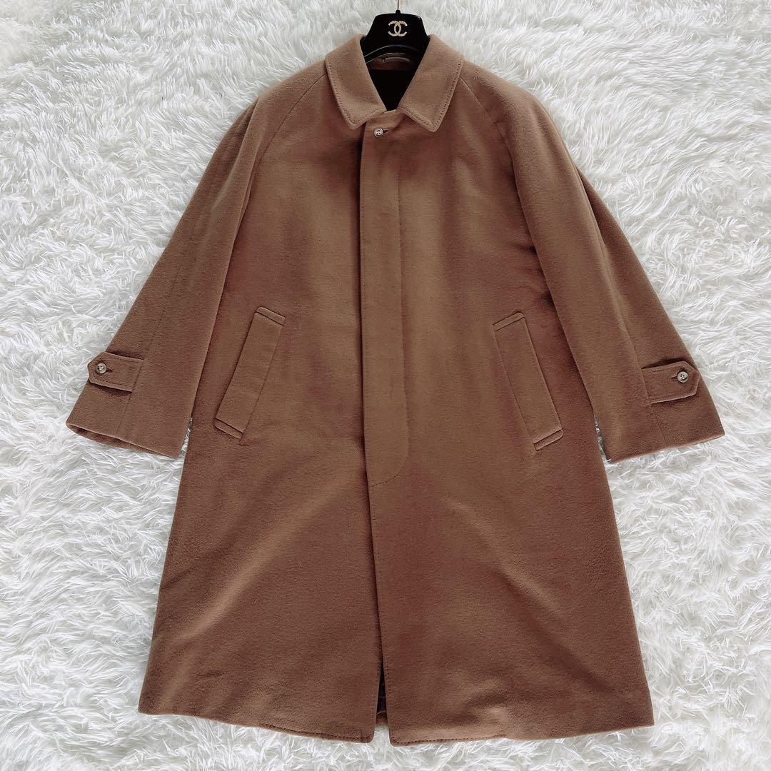ロロピアーナ生地 カシミヤ100% ステンカラーコート ブラウンキャメル90A4