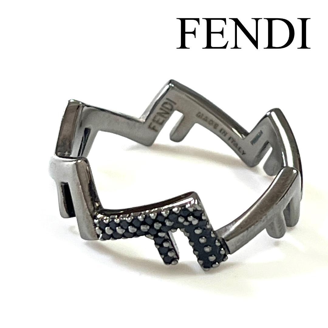 FENDI フェンディ　リング　ファイブリング ルテニウムカラー　M