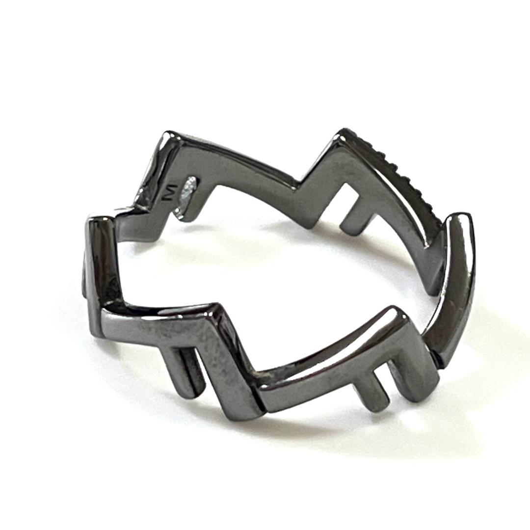 FENDI フェンディ　リング　ファイブリング ルテニウムカラー　M