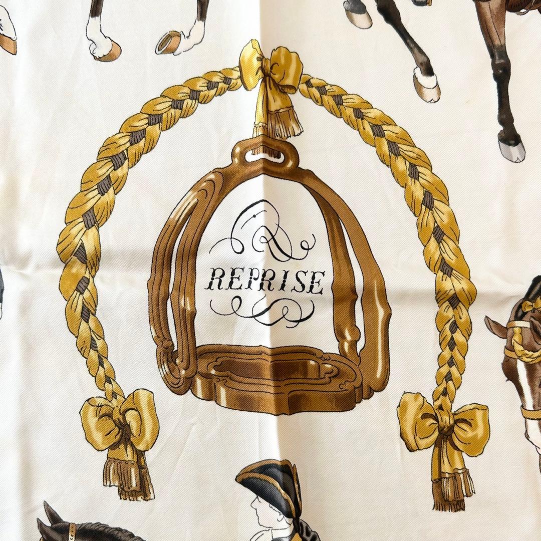 HERMÈS エルメス カレ90 REPRISE 馬と騎手のシルクスカーフ