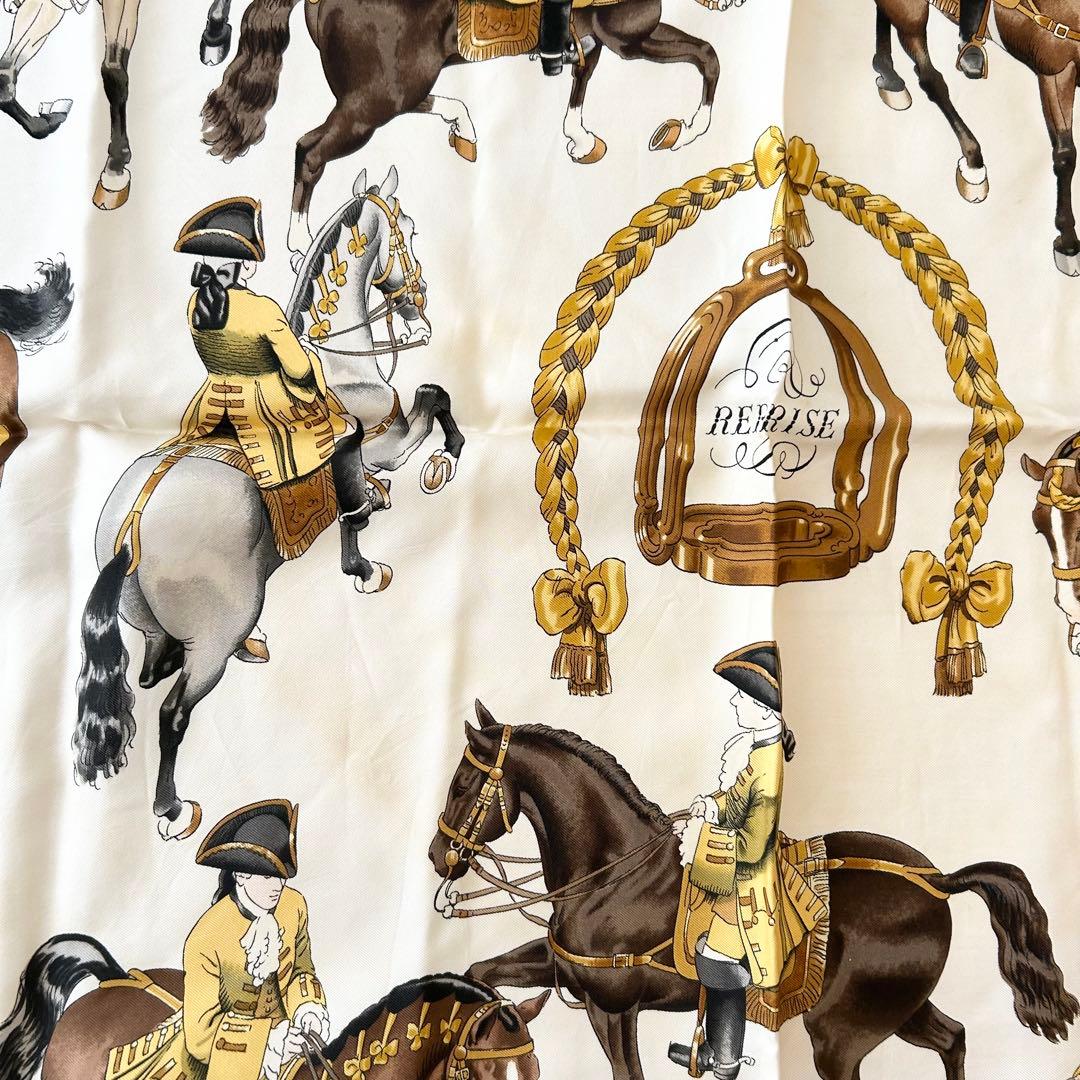 HERMÈS エルメス カレ90 REPRISE 馬と騎手のシルクスカーフ