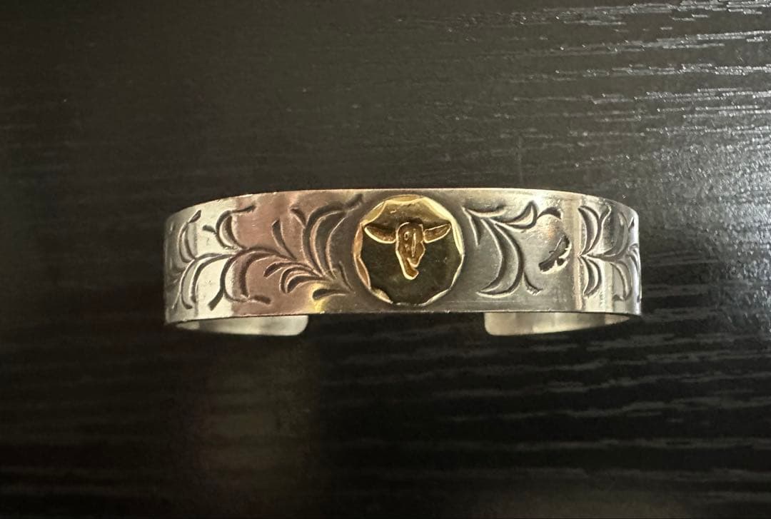 【希少】 TADY＆KING 平打ちバングル SVロングホーンアラベスク彫り‼️