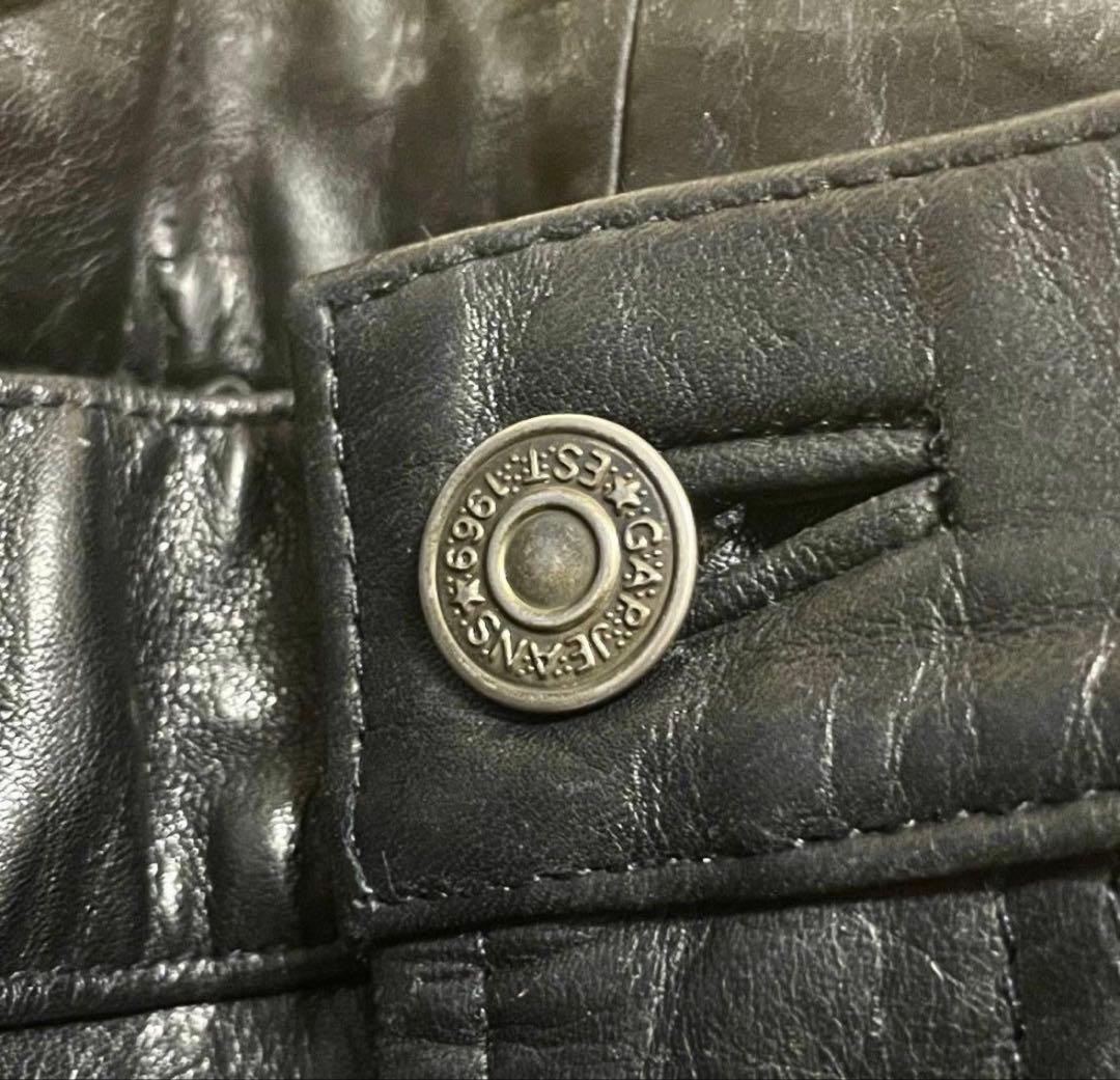 old gap レザーパンツ　ブラック　ストレート　IO着用