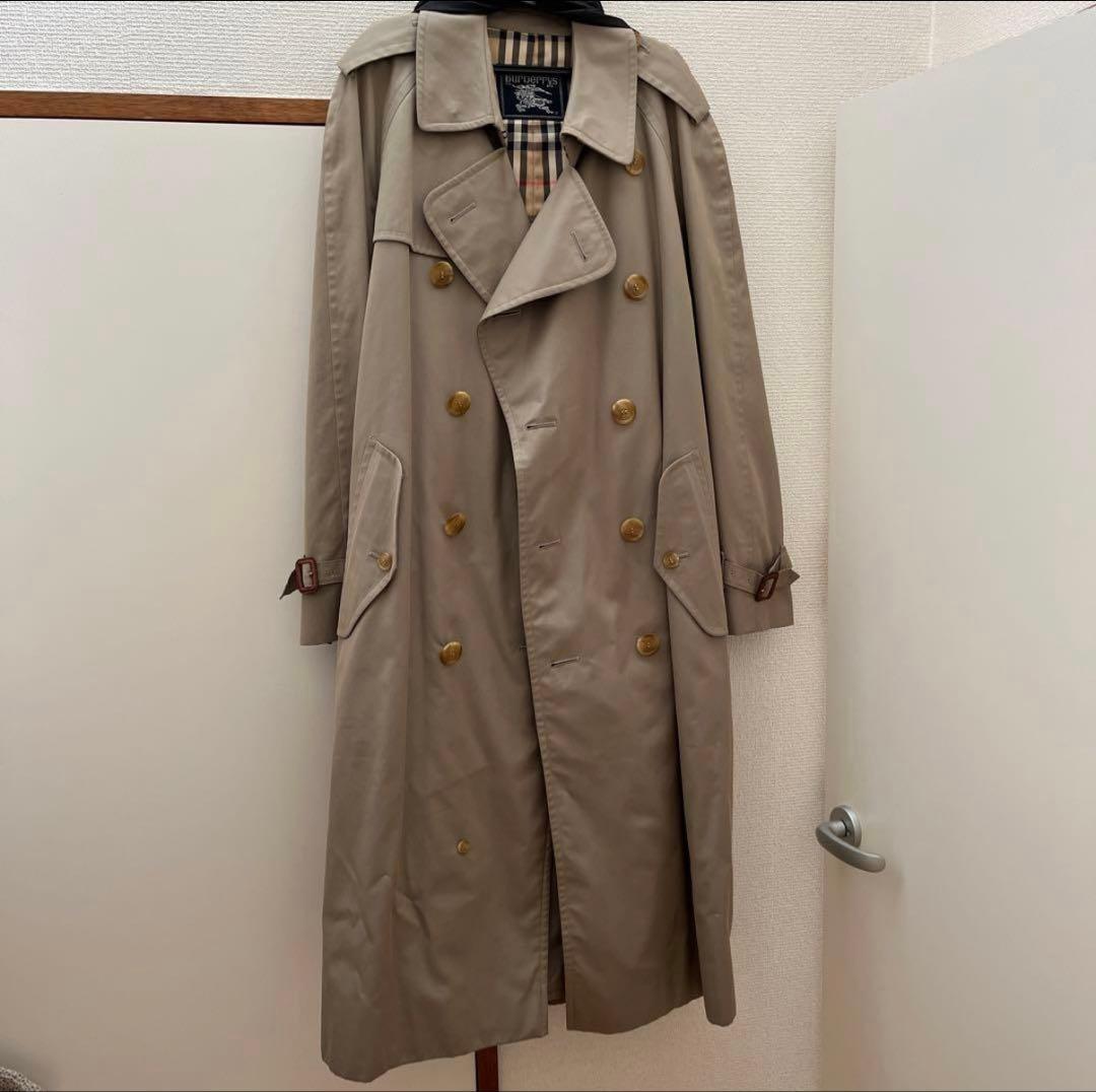 【美品】Burberryトレンチコート裏チェック冬メンズ 94-175(M相当)