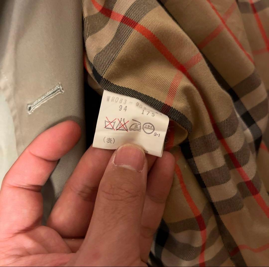【美品】Burberryトレンチコート裏チェック冬メンズ 94-175(M相当)