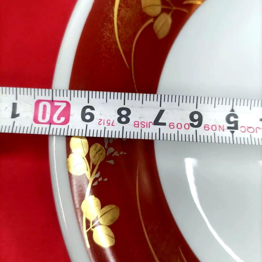 人間国宝　吉田美統　九谷焼　金彩　7寸皿　5客セット　共箱　共布　陶歴付