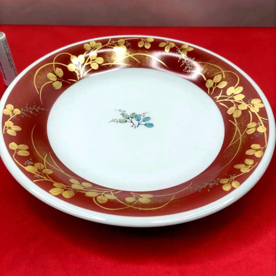 人間国宝　吉田美統　九谷焼　金彩　7寸皿　5客セット　共箱　共布　陶歴付