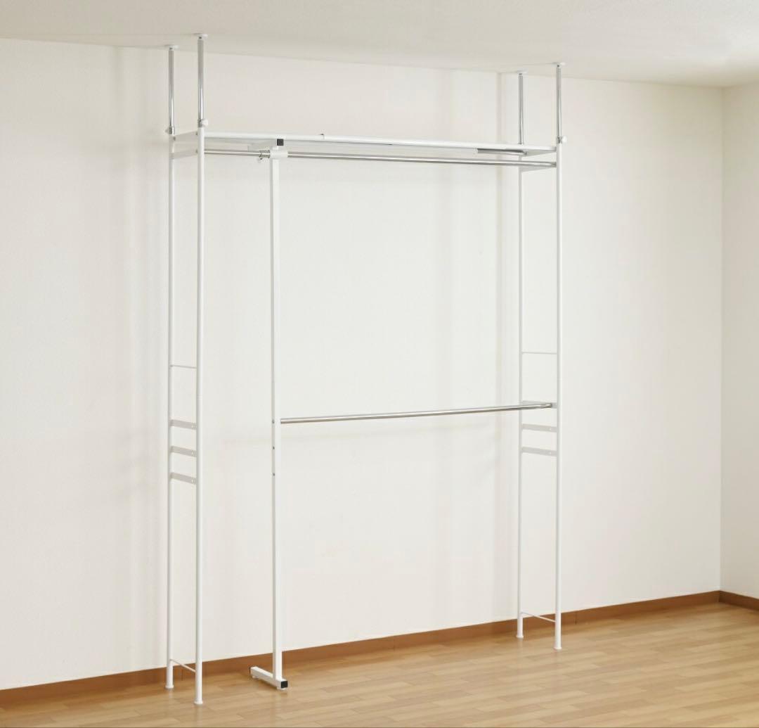 ツッパリスリムクローゼットハンガーラック シルバー