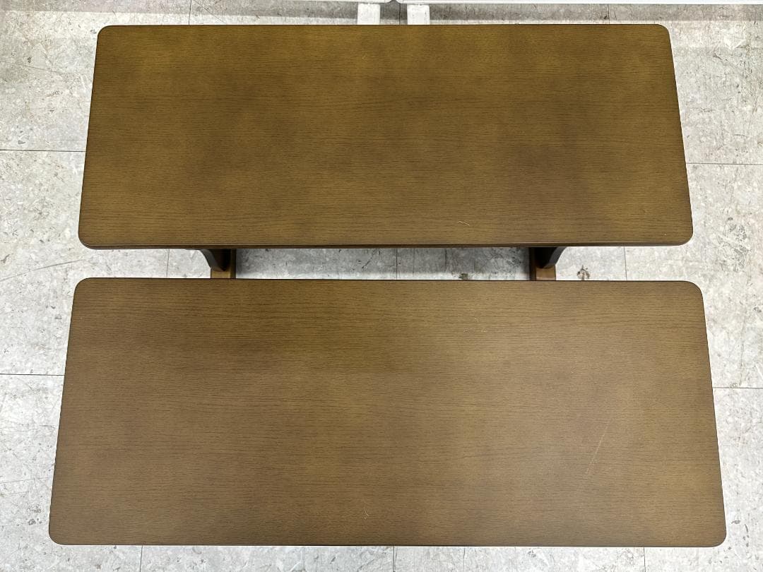 ダイニングテーブルセット　ベンチ×2　ブラウン