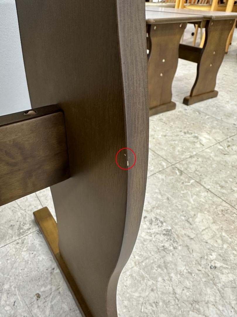 ダイニングテーブルセット　ベンチ×2　ブラウン