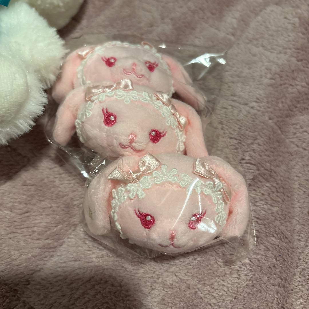 BABY うさくみゃちゃんクリップブローチ ピンク　新品　3つセット