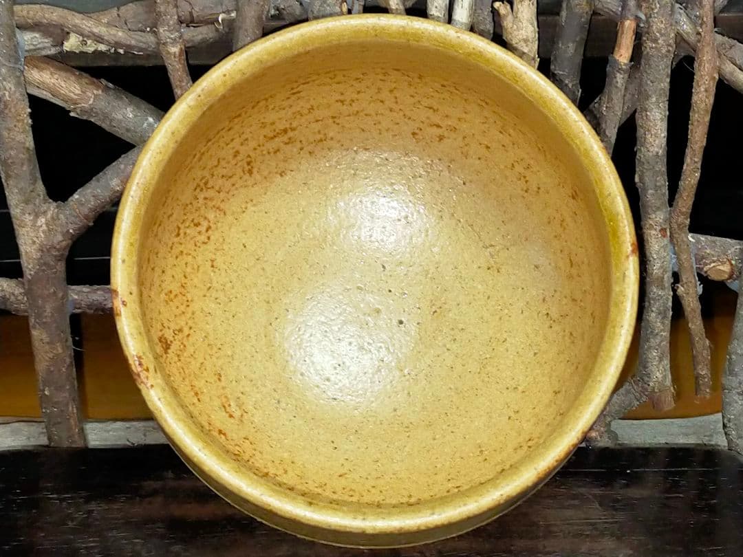 未使用　♥黄瀬戸♥　茶碗　♥在銘♥　茶道具　骨董　古玩