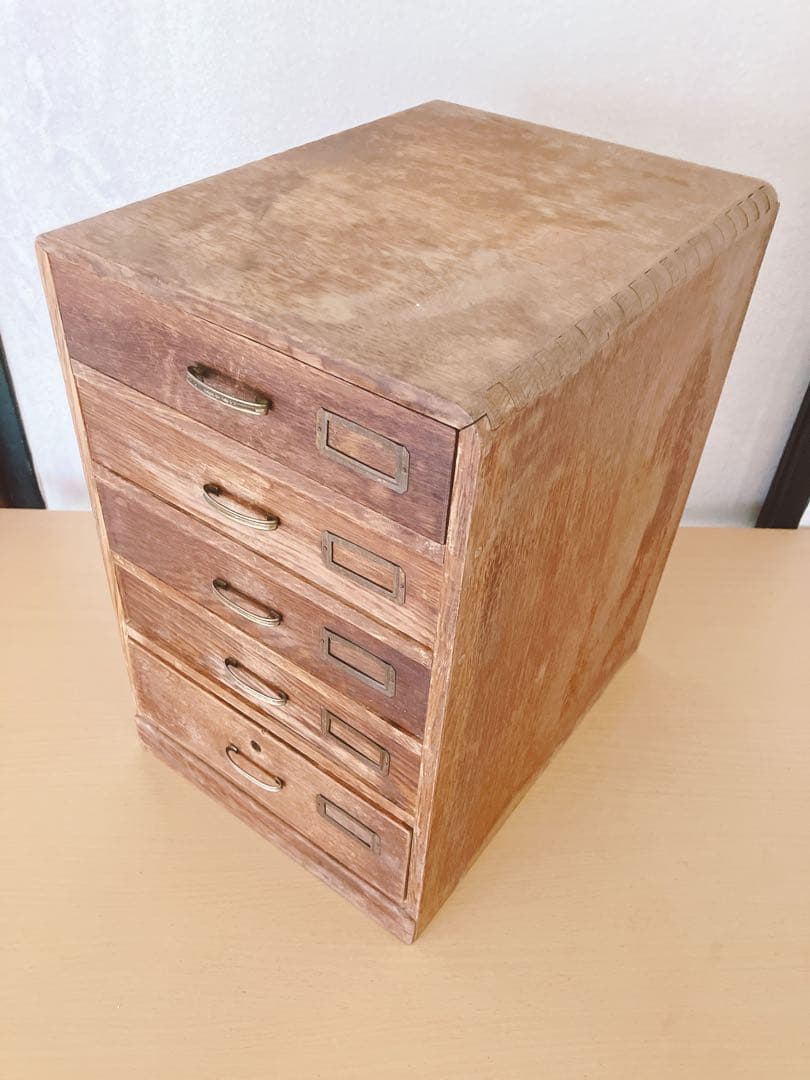 木製レターケース　小箪笥　5段
