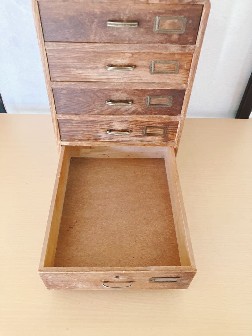 木製レターケース　小箪笥　5段