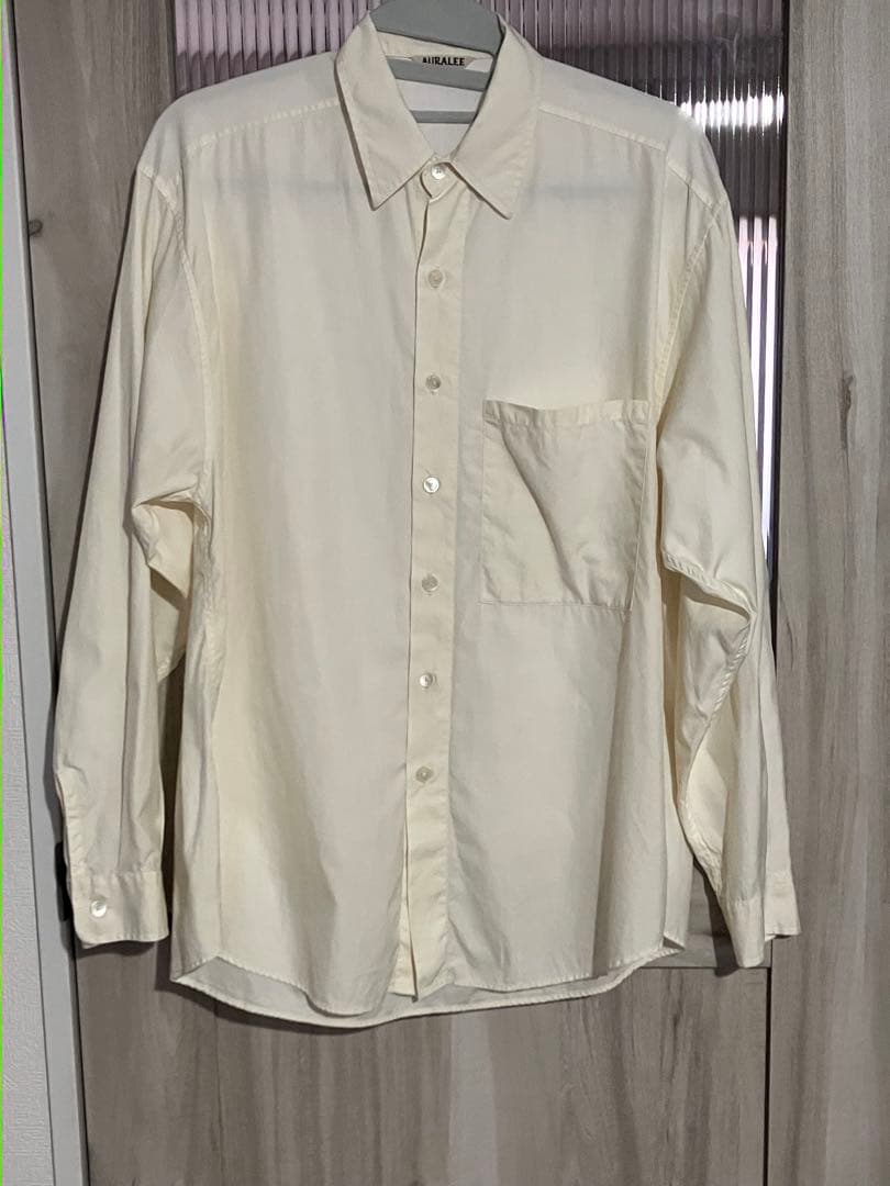 トップス AURALEE WASHED FINX TWILL BIG SHIRTS