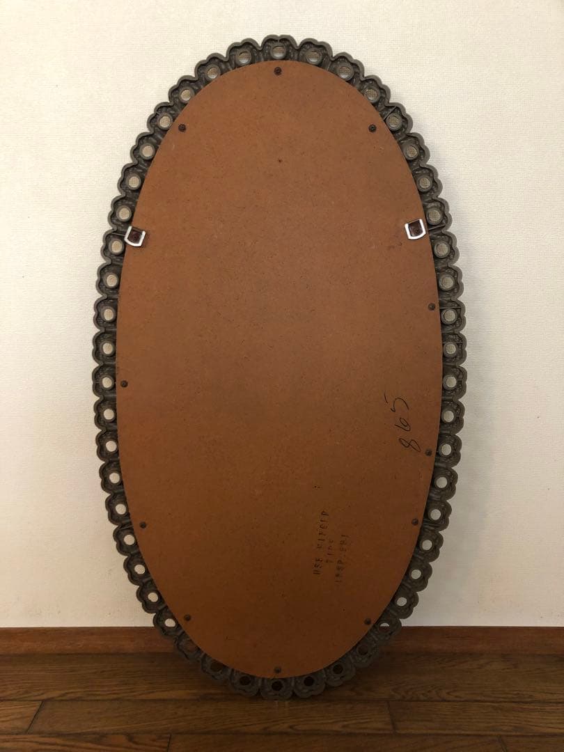 アンティーク オーバル型壁掛けミラー 大型