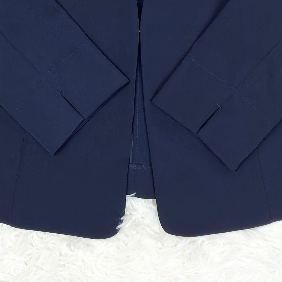 美品　ナチュラルビューティーベーシック　ノーカラー　パンツスーツ　セットアップ