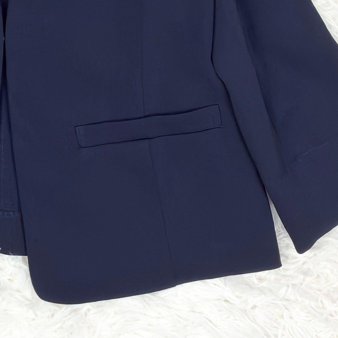 美品　ナチュラルビューティーベーシック　ノーカラー　パンツスーツ　セットアップ