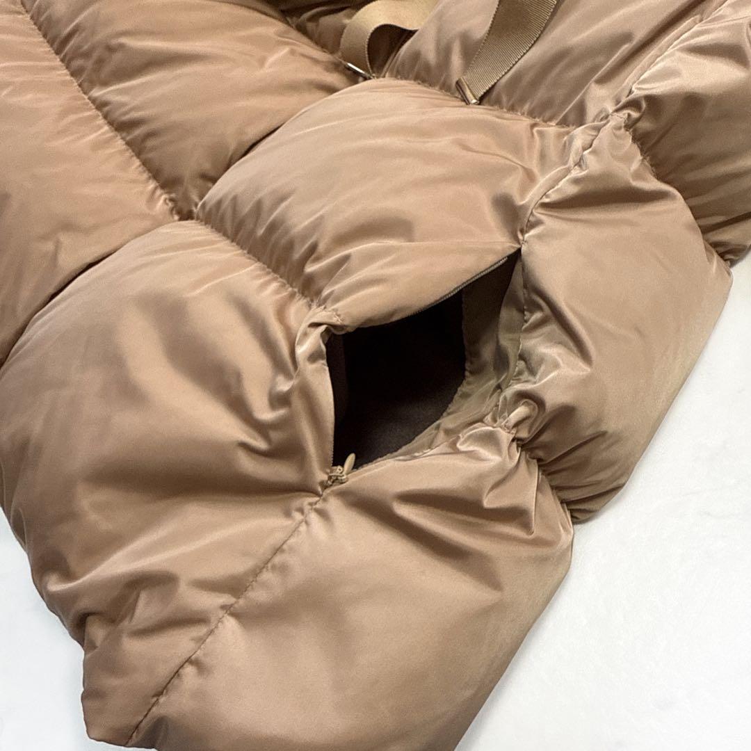 アナイ ANAYI マットサテンAラインダウンコート 36 キャメル