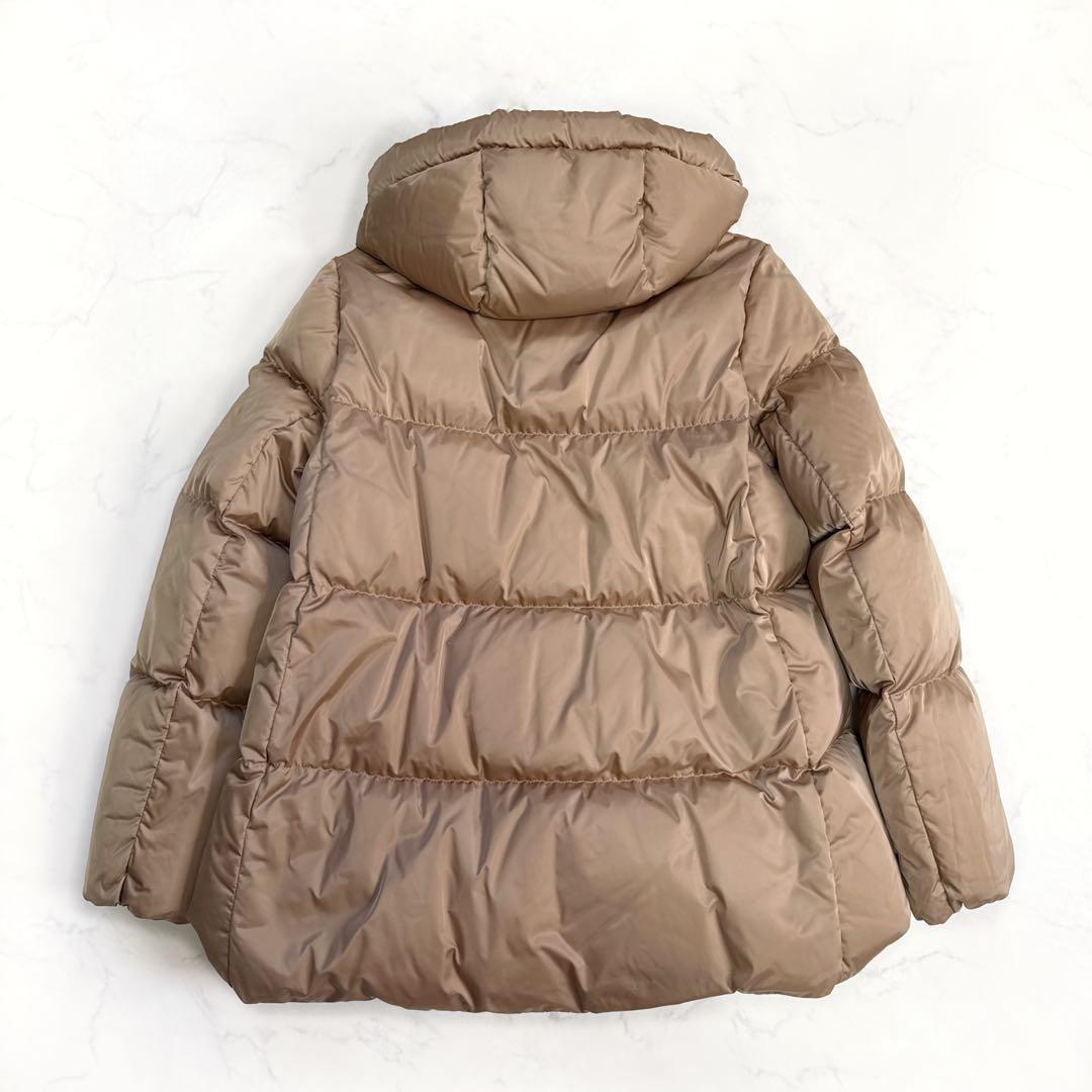 アナイ ANAYI マットサテンAラインダウンコート 36 キャメル