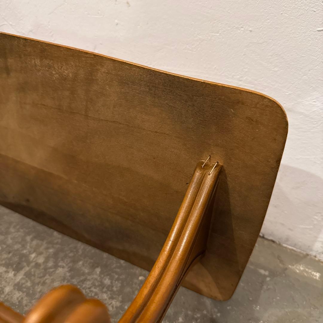 ヴィンテージ　木製サイドテーブル　マガジンラック付き