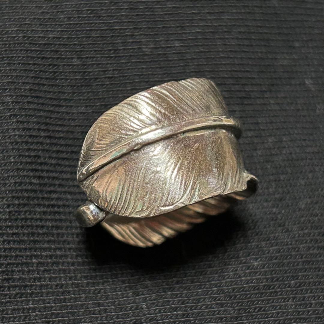 goro's ゴローズ 特大プレーンフェザーリング 指輪 約19号 左向き