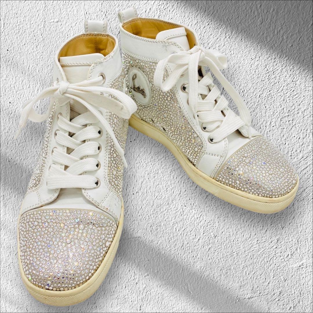クリスチャンルブタン　スワロフスキー　ハイカットスニーカー