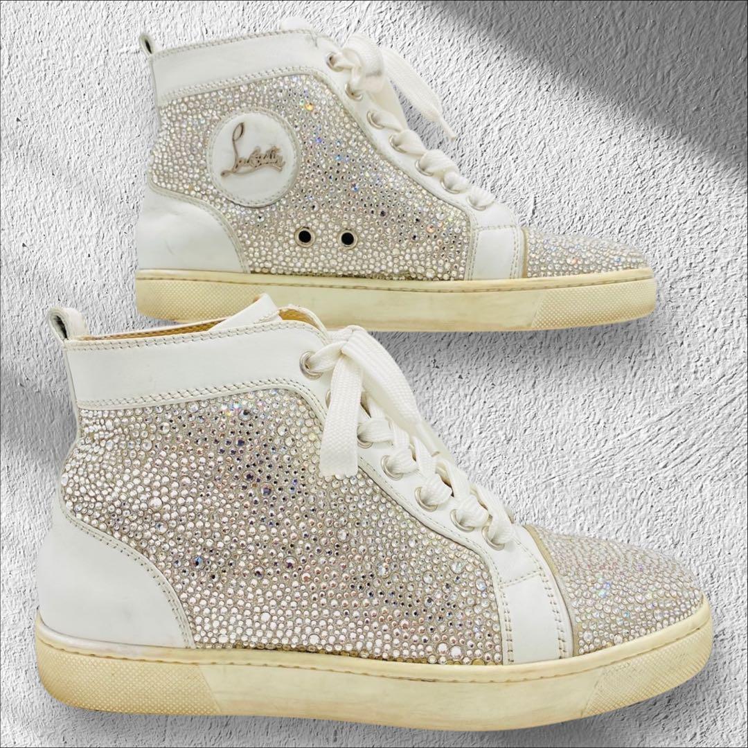 クリスチャンルブタン　スワロフスキー　ハイカットスニーカー
