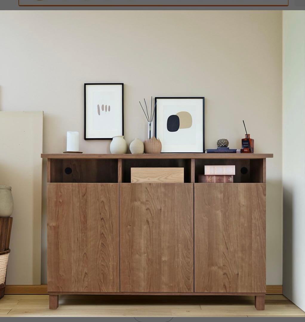 【美品】幅110cm 収納棚 キャビネット サイドボード木製 本棚　組立済