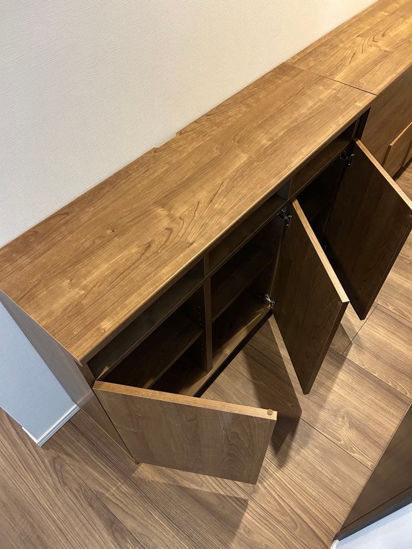 【美品】幅110cm 収納棚 キャビネット サイドボード木製 本棚　組立済