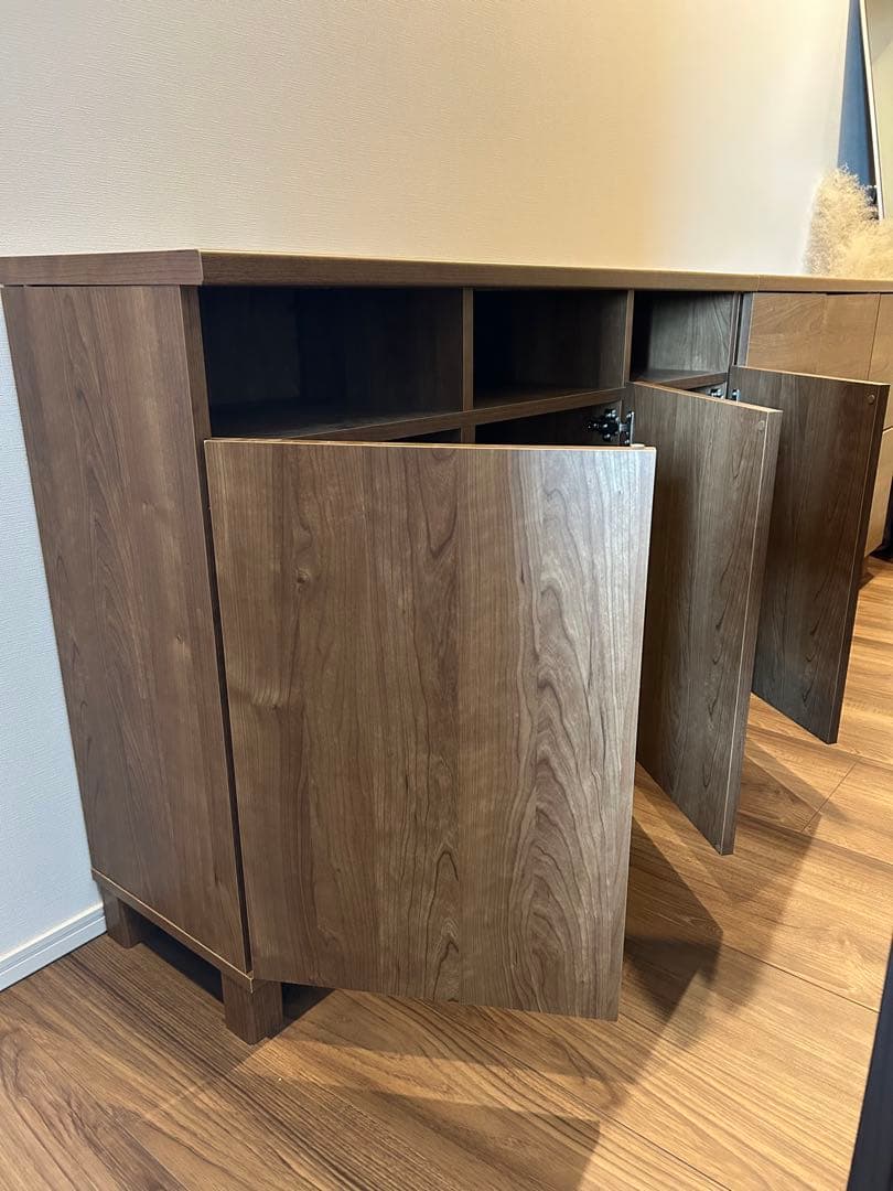 【美品】幅110cm 収納棚 キャビネット サイドボード木製 本棚　組立済