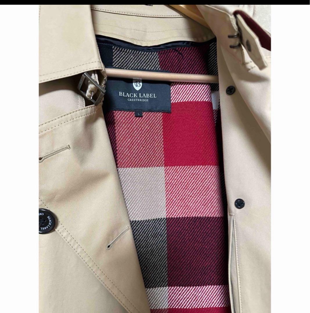 むにブラックレーベルクレストブリッジトレンチコートライナー付きＬサイズ