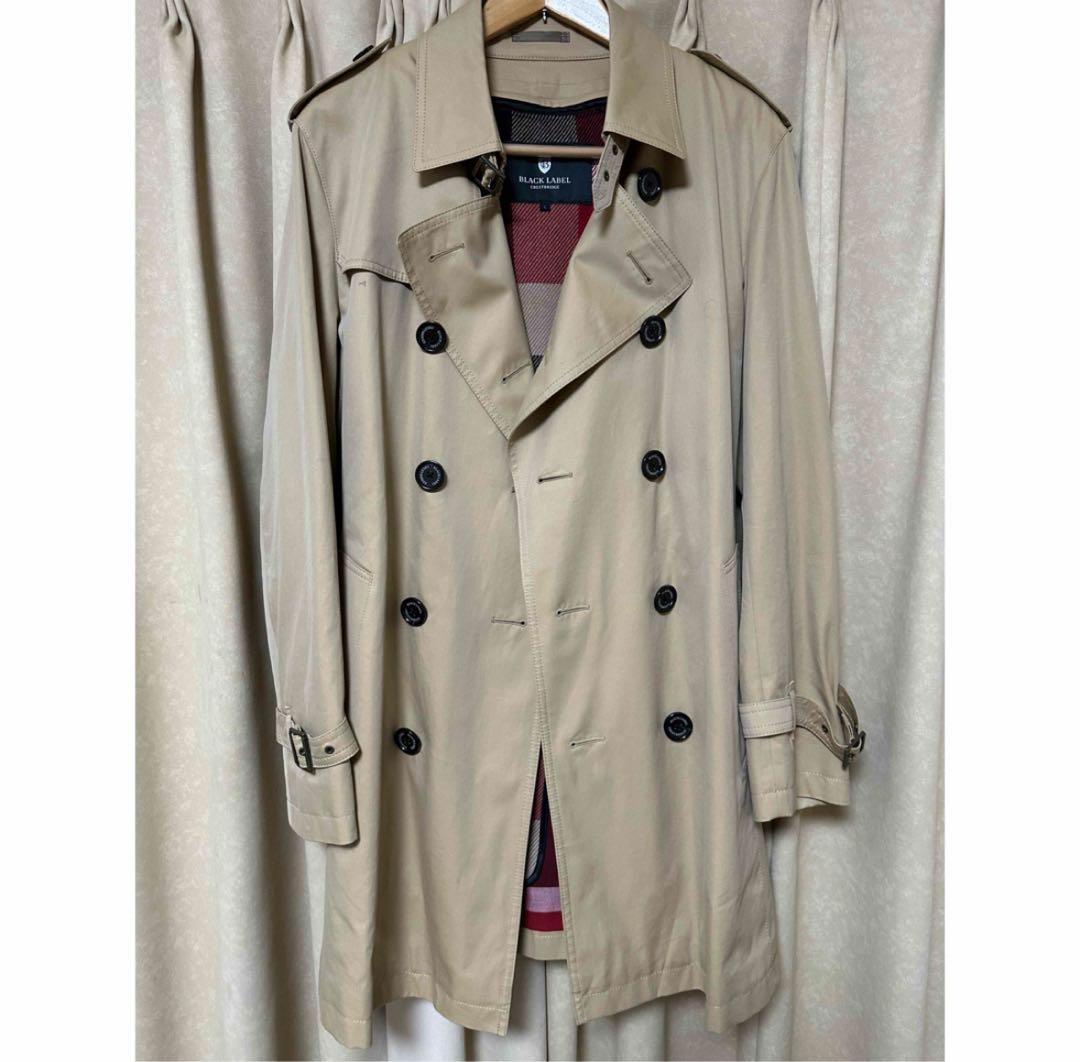 むにブラックレーベルクレストブリッジトレンチコートライナー付きＬサイズ