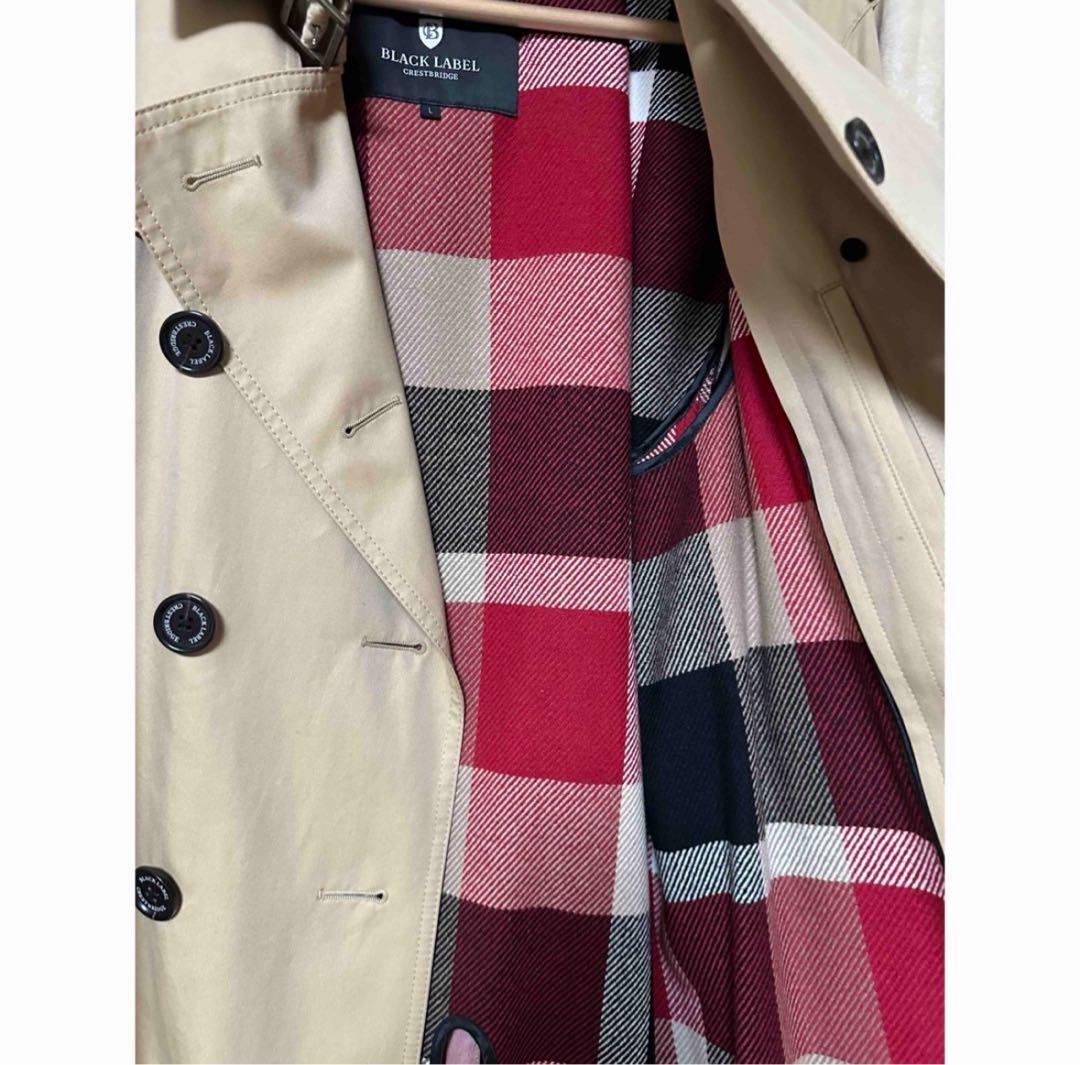 むにブラックレーベルクレストブリッジトレンチコートライナー付きＬサイズ