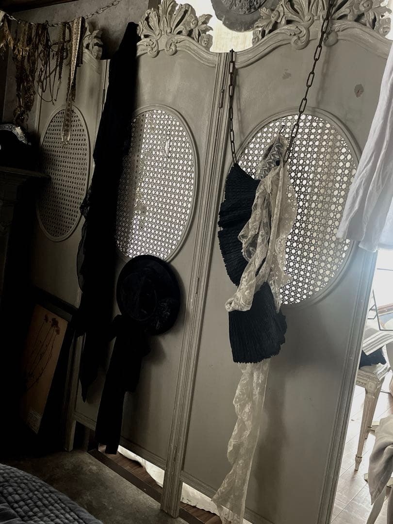 籐編み　パーテーション　間仕切り　コクシグル　フレンチグレー　3連