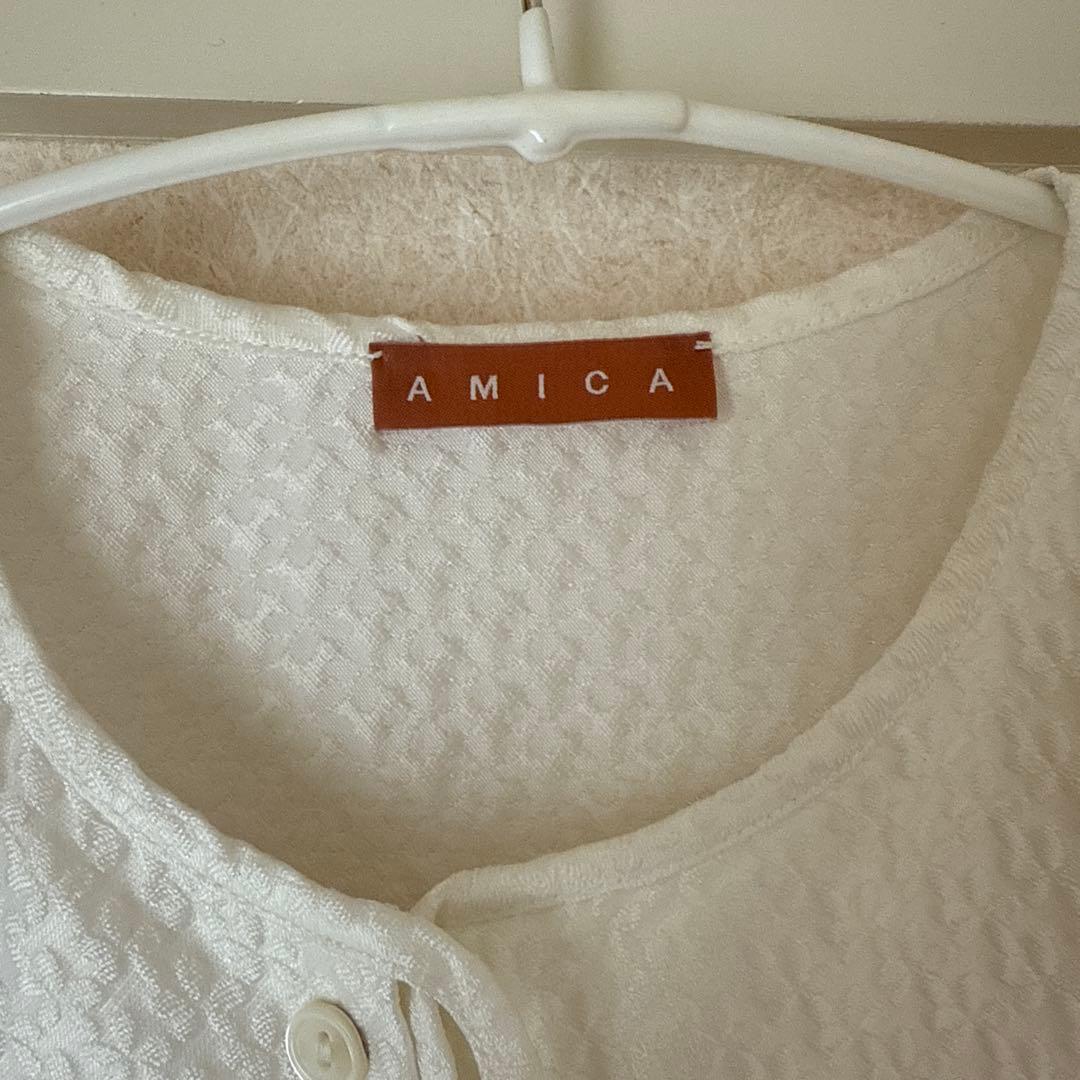 美品☆伊勢丹別注♪アミカキッズ　ジャガードブラウス